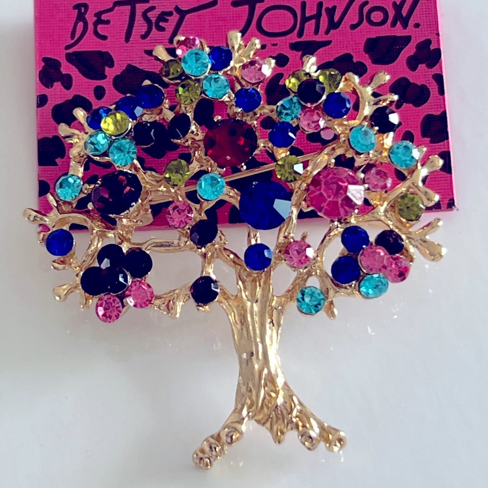 Betsey Johnson Style Multicolored Tree of Life Brooches Pin Broche Arbre de vie